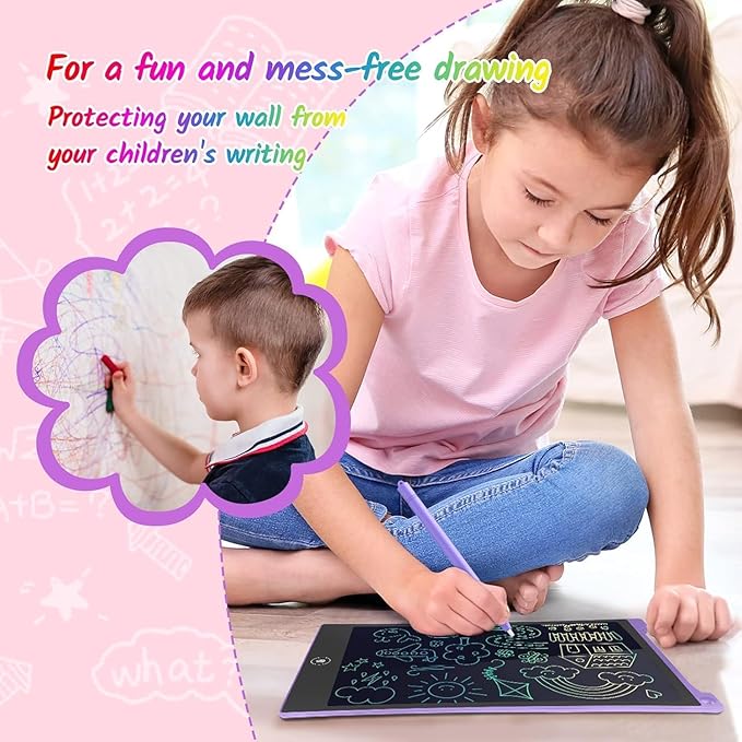 TECJOE 10 Inch 2 Pack LCD Writing Tablet, Colorful Doodle Board Drawing Tablet for Kids, No Mess Toddler Travel Learning Toys, Christmas Birthday Gifts for 3 4 5 6 7 8 Year Old Boys Girls Preschooler