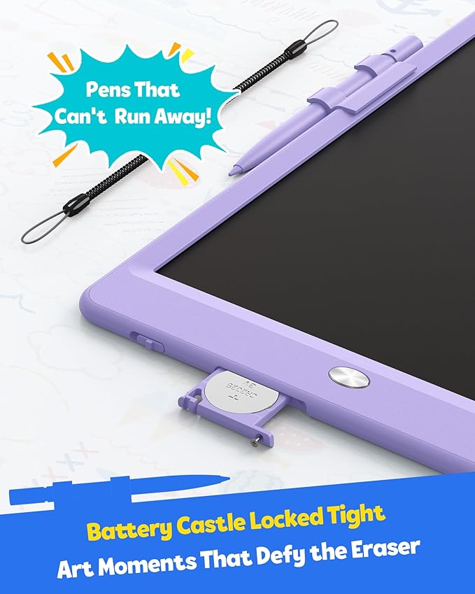 TEKFUN LCD Writing Tablet for Kids, 10-inch Coloring Drawing Pad, Mess Free Doodle Board, Airplane Travel Toys for Boys and Toddlers, Road Trip Essentials, Gifts for 3 4 5 6 7 8 Year Old Girls(Purple)
