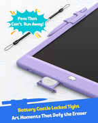 TEKFUN LCD Writing Tablet for Kids, 10-inch Coloring Drawing Pad, Mess Free Doodle Board, Airplane Travel Toys for Boys and Toddlers, Road Trip Essentials, Gifts for 3 4 5 6 7 8 Year Old Girls(Purple)