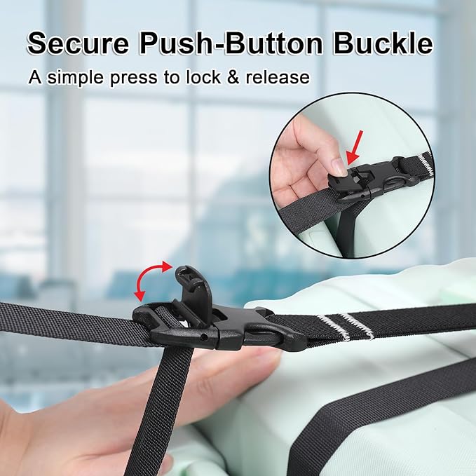 Vigorport Luggage Connector, Straps for Suitcase, Add A Bag Adjustable Attachment Accessories (Medium-Cam Buckle)