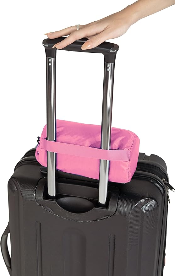 BlueHills Premium Soft Ultra Compact Travel Blanket Value Pack Set of 2 - Airplane Traveling Essentials Flight Blanket Throw in a Portable case Plane Travel Gift - Pink and Navy Blue