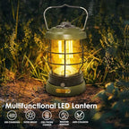 Rechargeable Camping Lantern 1500 High Lumens Hurricane Camp Light 2 Modes Portable Electric Tent Lamp Hands-Free Flashlight Lantern,5000 mAh Battery LED Lanterns for Power Outages