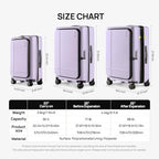 NINETYGO Carry On Luggage 22x14x9 Airline Approved, 20 Inch Suitcase with Front Compartment, Lightweight PC Hard Shell, Cup Holder, Clamshell, TSA Lock, Spinner Wheels (Lavender Taro Milk)