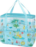 Fammart Mesh Beach Bag, Large Beach Tote with Zipper Pocket, Toys Pool Bag for Family Travel Vacation Cruise Essentials