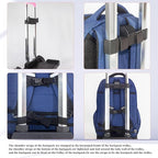 Backpack Trolley, Wheeled Cart Aluminum Alloy,Luggage Cart with 2 Large Tank Wheels,Folding Hand Truck with Luggage Straps for Bags,Lunch Backpack,Golf Bag,Teenagers,Adults,School,Travel