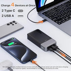 JUOVI Power Bank 65W 20000mAh Laptop Portable Charger, PD QC Fast Charging with 4 USB Ports, External Battery Pack for MacBook iPad Tablet iPhone Samsung Steam Deck and More