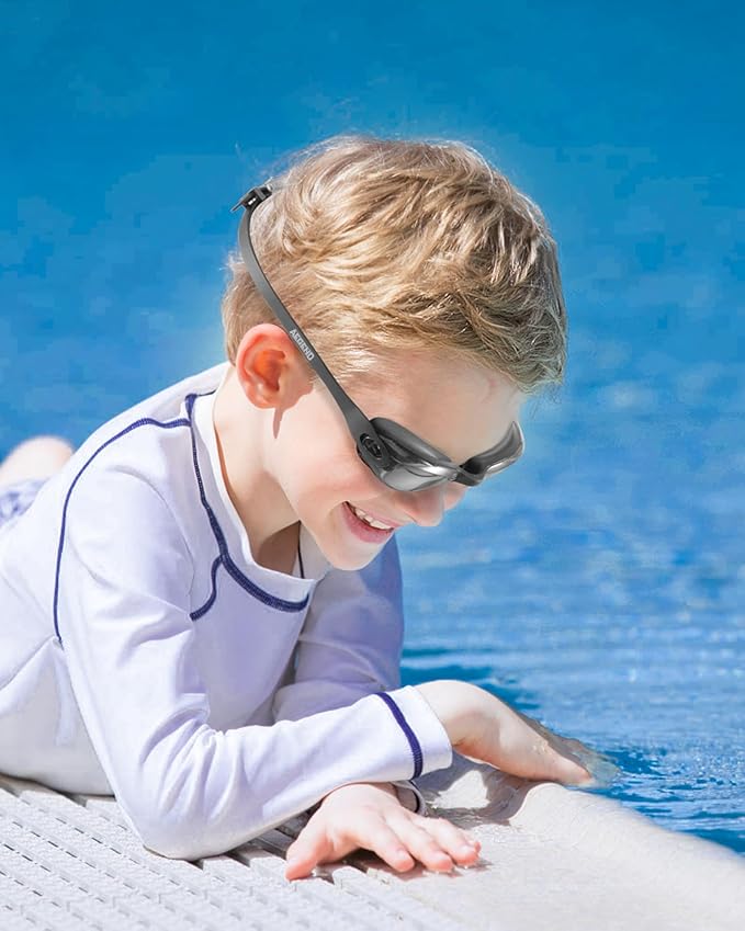 Aegend Swim Goggles for Kids Youth 3-14 Anti-Fog Anti-UV Comfort Fit Goggles for Swimming