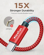 CLEEFUN Short USB C Cable 1ft, 5-Pack USB A to Type C Charger Cord Fast Charging for iPhone 17 16 15 Pro Max Air Plus, for Samsung Galaxy S25 S24 S23 S22 S21 S20 A17 A16 A15 A56 A55 A26 A35 A36 A71