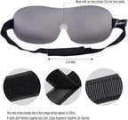 PrettyCare 3D Sleep Mask 2 Pack,Eye Mask for Side Sleeper -3D Contoured Sleeping Mask Blackout Out for Men Women - Zero Eye Pressure Blindfold with Ear Plugs, Night Masks with Travel Bag (Black＆Grey)
