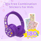 MIDOLA Kids Bluetooth Headphones 68H Play Time,Volume Limit 85/94dB, Foldable Lightweight Wireless Over-Ear Headphone for Kid Toddler Child Pad Tablet,Headsets with Built-in Mic Purple