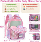 Bagseri Clear Backpack for Girls - 15 Inch Heavy Duty Kids Clear Bookbag for Kindergarten to Grade 2, Transparent School Bag with Reflective Strip, Fits Folders, Pink Tie-dye