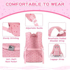 PIG PIG GIRL Corduroy Backpack Kids Backpack for Girls School Bags for Middle School Students Book Bag for Elementary Primary Kawaii Ita Backpack, Pink Strawberry