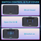 2PCS Gibbab 108W 4 Ports 12V RV USB Switch Outlet Voltmeter, 2*36W PD3.0 Type-C + 2*18W QC3.0 Quick Charge Panel Wall Mount Car Charger Socket Waterproof Multi-Port Adapter for Bus Marine Truck Boat