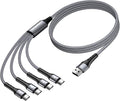 SIQIWO Multi USB C Cable Fast Charging, [4FT/2 Pack] QC 3.0(3A) USB C Splitter Cable, 4 in 1 Charger Cord with 4 Type C Ports, for iPhone 17/16/15 Series, iPad Air/Pro, Samsung Galaxy S25, Pixel, PS5