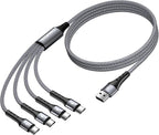 SIQIWO Multi USB C Cable Fast Charging, [4FT/2 Pack] QC 3.0(3A) USB C Splitter Cable, 4 in 1 Charger Cord with 4 Type C Ports, for iPhone 17/16/15 Series, iPad Air/Pro, Samsung Galaxy S25, Pixel, PS5