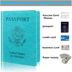 Turquoise & Pink Passport Holder, Cruise Essentials Passport Wallet Cover Case for Family Women Men, Travel Must Haves Passports Book Protector | Cruise Essentials, for Family, Travel Must Haves