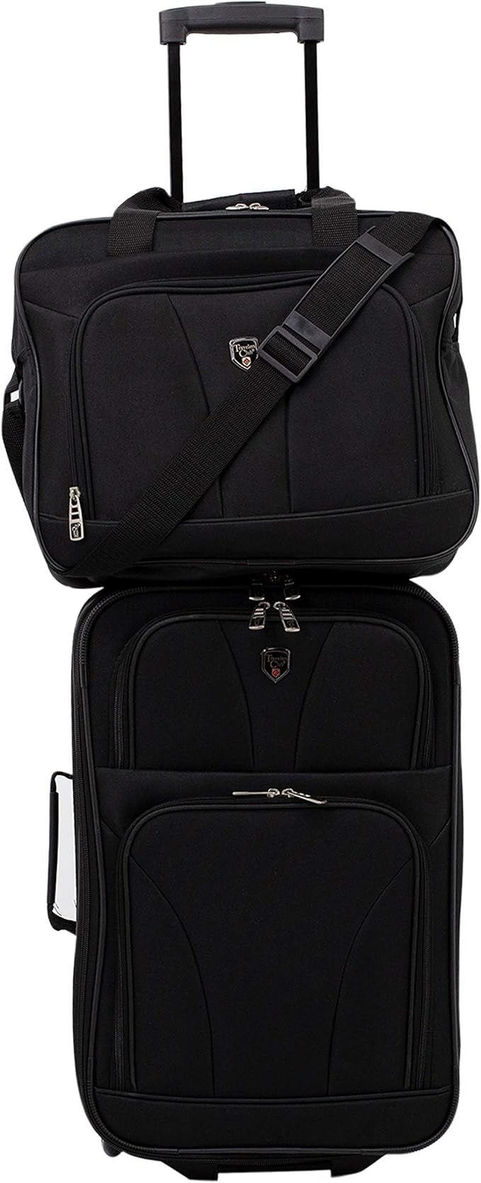 Travelers Club 3 Piece Bowman Luggage Set, Black Carry