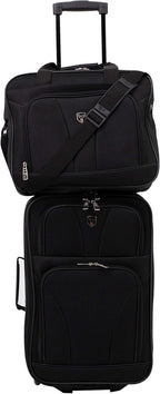 Travelers Club 3 Piece Bowman Luggage Set, Black Carry