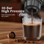 Portable Coffee Maker Espresso Machine, Travel Coffee Maker Self-Heating with USB-C Small Tea Cup, Compatible with Ground Coffee & NS Capsule for RV,Car, Hiking, Camping Office (Green)
