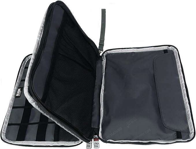 BUBM Double Layer Electronics Organizer, Travel Gadget Bag for Cables, Memory Cards, Flash Hard Drive and More, Fit for iPad or Tablet(up To 9.7")--Large, Blue