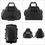 Premium Leather Top Expandable Pet Carrier for Small Dogs & Cats Under 15 lbs, Airline Approved Collapsible Soft-Sided Luxury Travel Bag Black