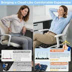 Inflatable Seat Cushion, Press to Inflate Airplane Seat Cushion for Long Flights, 49 Air Cell Wheelchair Cushion, Portable Pressure Relief Seat Pad for Office Chair Car Travel, TPU Non Slip