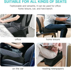 Benazcap Standard Memory Seat Cushion for Office Chair Pressure Relief Sciatica & Tailbone Pain Relief Firm Coccyx Pad for Long Sitting, Office Chair, Gaming Chair and Car Seat-Black, Standard Size
