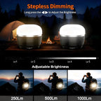 LED Camping Lantern, 8000mAh Rechargeable Camping Tent Light with 13 Light Modes, 6 Brightness Adjustable Tent Lamp, IP44 Waterproof Emergency Hanging Light for Hurricane, Power Outages