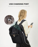 LOVEVOOK 17.3 Inch Laptop Backpack for Women, Large Capacity Travel Backpack with Organizer Bag, Waterproof Carry on Backpack Work Bag with USB Port, Teacher Nurse Backpack Purse, 2PCS