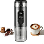 Portable Electric Espresso Machine Travel Coffee Maker 20 bar Mini Espresso Self-Heating Car Coffee Maker Compatible with Ground Coffee & NS Capsule for Camping RV Hiking Offic, Black