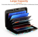Mayski Credit Card Holder, RFID Blocking, Aluminum Alloy Hard Case, Small Mini Business Metal Wallet for Women Men, Coconut Breeze