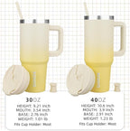 BJPKPK 40 oz Tumbler With Handle Insulated Tumblers With Lid And Straw Stainless Steel Thermal Cup,Lemon