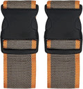 2 Pack Luggage Straps, Bright Colors Adjustable Suitcase Belts with Quick Release Buckle (GreyOrange)