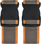 2 Pack Luggage Straps, Bright Colors Adjustable Suitcase Belts with Quick Release Buckle (GreyOrange)