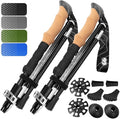 Premium Foldable Hiking Poles by USA Brand - Adjustable, Lightweight Trekking Poles Made of Aircraft Aluminum, Metal Locks Cork EVA Grips