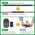 EXVITAL Portable Travel Clothesline Lightweight Camping Clothes Line with 24 Beads for Indoor Hotels Backyard, Outdoor Cruise Ships, RVs, Tents, 11.5 Feet