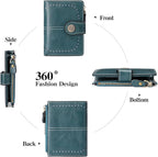 Small Wallet for Women Bifold Credit Card Holder RFID Blocking with Zipper Pocket