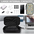 Flowers Travel Cord Organizer Cases Cord Organizers Travel Storage Bag Electronic Organizer Travel Case for SD Card Phone Charger Earphone Tech Pouch Portable