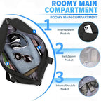 Travel Duffle Bag, Weekender Travel Bag Men Small Gym Bag for Women, Hospital Bag for Labor and Delivery, Overnight Bag Luggage Bag with Trolley Sleeve, Airplane Travel Essentials for Flying(Black)