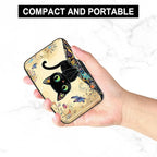 Credit Card Holder, Mini Aluminum Card Wallet RFID Blocking Slim Metal Hard Card Case for Women Men, Cat on Branch