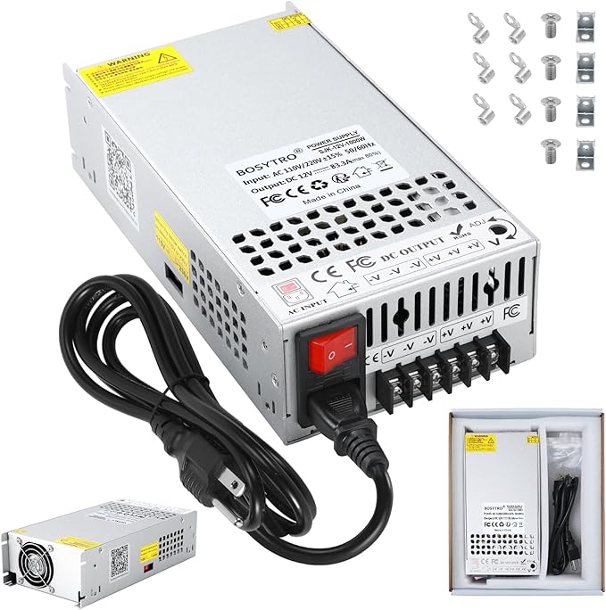 Upgraded 12V Switching Power Supply 1000W 83.3A SMPS 110v to 12v Converter, with Power Cord and Safety Switch, AC to DC Converter for 3D Printer, Led Strip, Motor Pump, CCTV