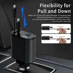 60W Fast Charging Car Charger for iPhone, 4-in-1 Retractable Phone Charger, Travel Essentials, Gifts for Women Men, Car Accessories for Women Men, for iPhone 14 13
