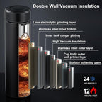 PARACITY Insulated Water Bottle, 17 oz Stainless Steel Water Bottles, Double Wall Vacuum for Hot Drinks, Metal Water Bottle Keeps Hot for 12 Hrs, Cold for 24 Hrs, for Coffee, Tea