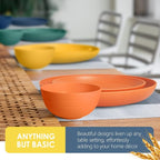 Teivio 32-Piece Kitchen Plastic Wheat Straw Dinnerware Set, Service for 8, Dinner Plates, Dessert Plate, Cereal Bowls, Cups, Unbreakable Colorful Plastic Outdoor Camping Dishes, Autumn Multicolor