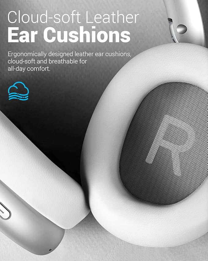 Wentronic Y01 Wireless Noise Canceling Headphones Bluetooth 5.3 Over Ear Headphones with Microphone, Hi-Res Audio, 48H Playtime, Foldable Comfortable Earpads,Compatible with iOS,Android,PC, Silver