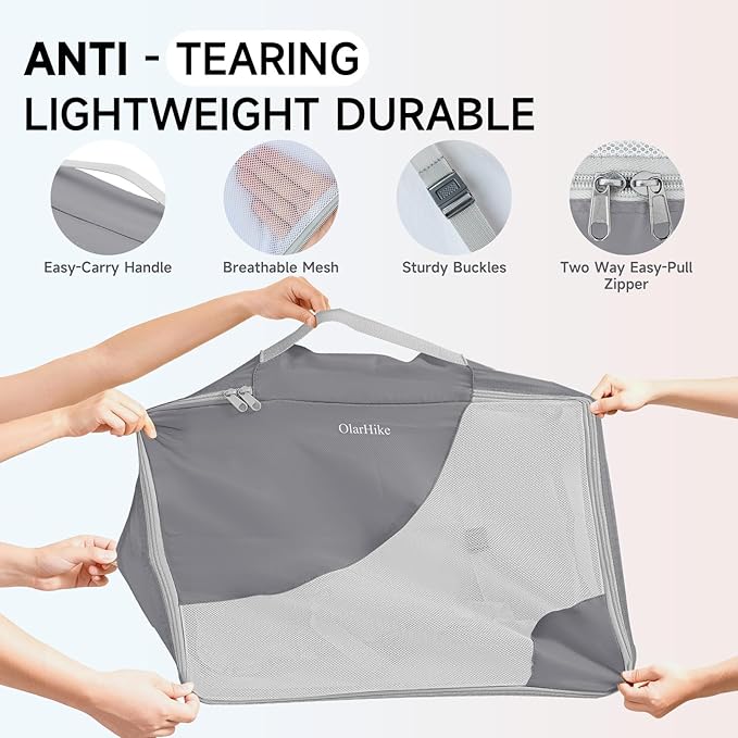 11 Set Packing Cubes for Travel, Gifts for Women Mom,Anti-Tearing Suitcase Organizer,OlarHike Vacation Essentials & Accessories for Cruise Ship