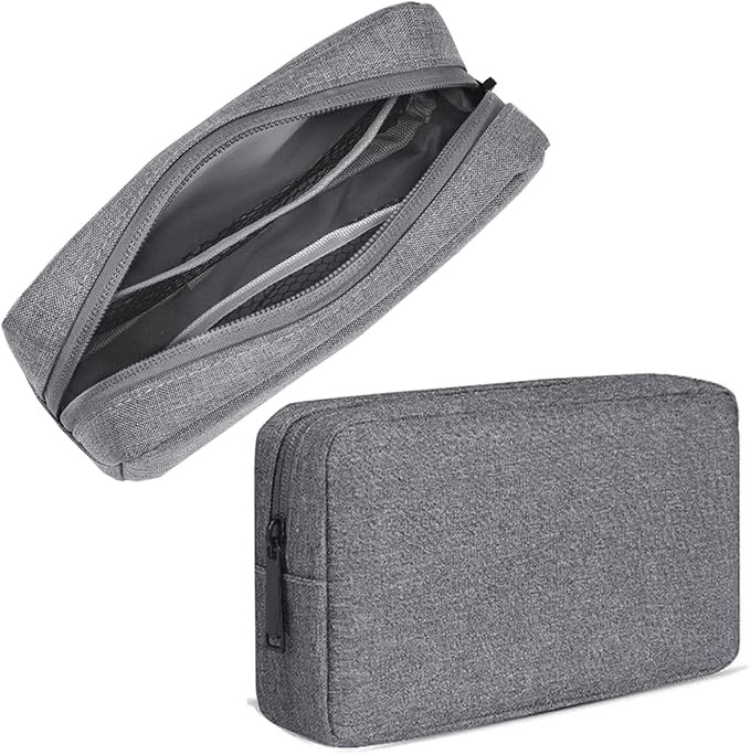 CAAORDKSO Electronic Organizer Travel USB Cable Accessories Bag/Case, Waterproof Electronics Accessories Case Organizer Bag for USB, Cable, Cord, Charger, Phone, Power Bank, Earphone (Small-Dark Gray)