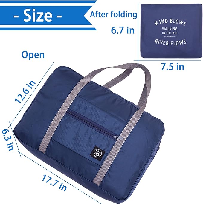 Travel Bag 5Packes Carry on Luggage Foldable Duffel Bag Sports Gym Bag Weekender Overnight Bag Water Resistant Nylon Travel Duffel for Men Women (5 PCS)
