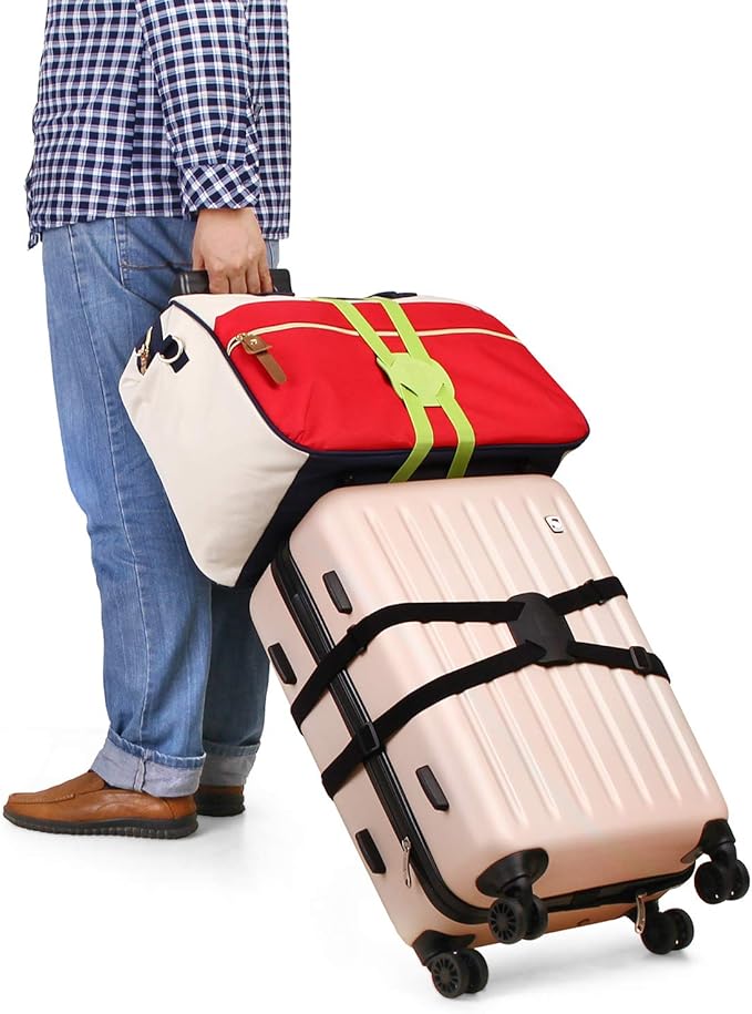 Luggage Straps Bag Bungees for Add a Bag Easy to Travel Suitcase Elastic Strap Belt (Gray, M)