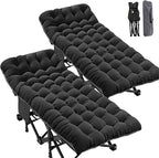 ABORON 2PK XXL Camping Cot for Adults 900LBS - 78"×32" Oversized Folding Bed with Mattress Pad, Heavy Duty 1200D Oxford Outdoor Cot with Carry Bag